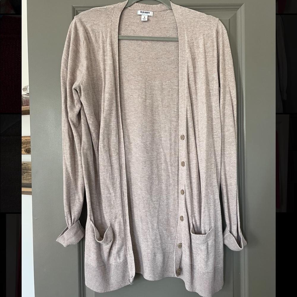 Cream long cardigan